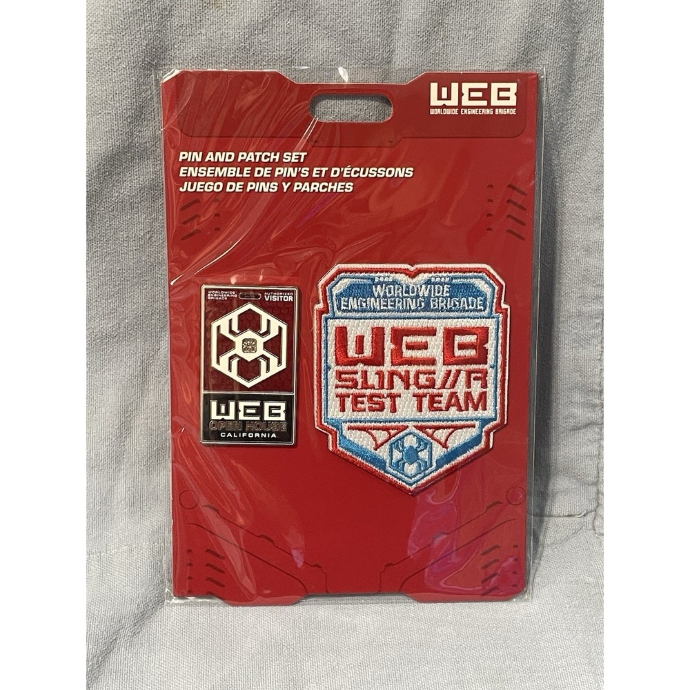 NEW Disneyland Avengers Campus Spiderman WEB Slinger Test Team Patch & Pin - Picture 1 of 3